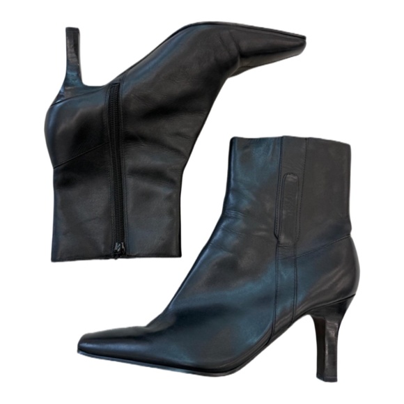 Nine and Co. Black Leather Ankle Boots - Picture 1 of 5